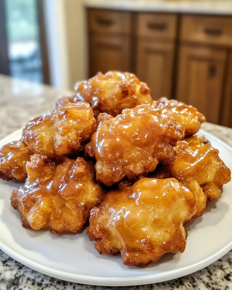 Final dish - Best Baked Apple Fritters Recipe: Easy Glazed Fall Dessert with Printable