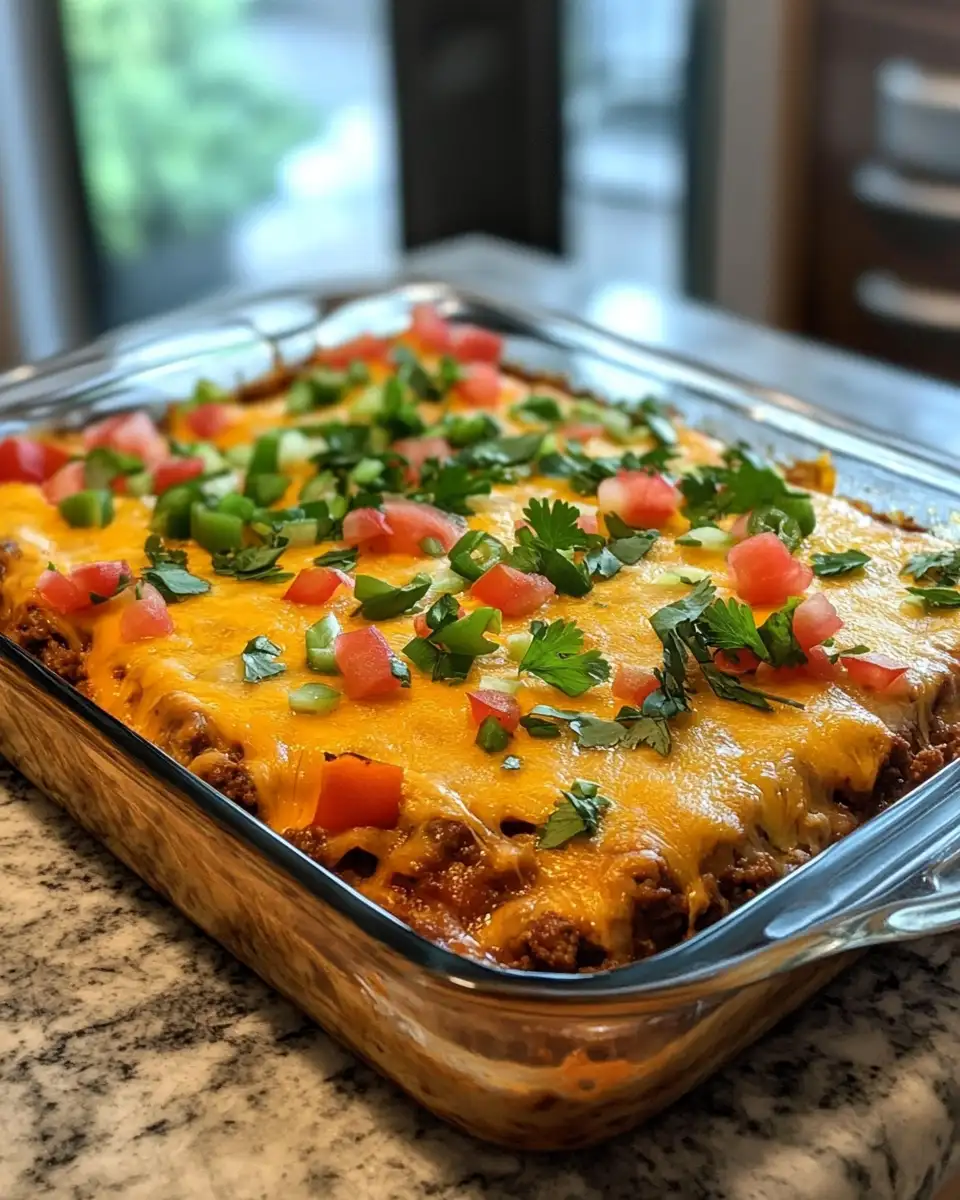 Final dish - Ultimate Cheesy Ground Beef Taco Bake Delight