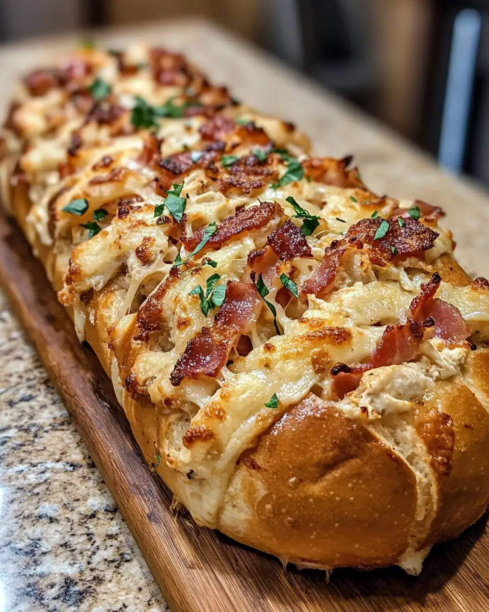 Final dish - Irresistible Chicken Bacon Ranch Stuffed Bread: A Flavor Explosion