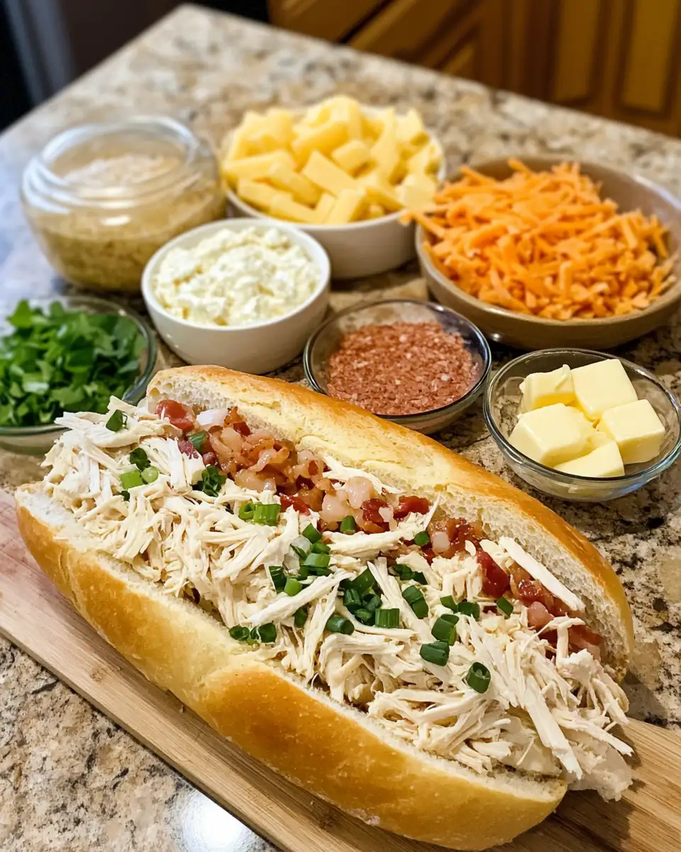 Ingredients for Irresistible Chicken Bacon Ranch Stuffed Bread: A Flavor Explosion