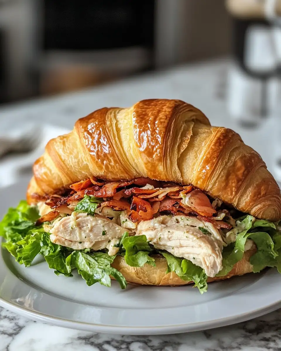 Final dish - Elevate Your Lunch Game with a Chicken Caesar Croissant Sandwich Delight