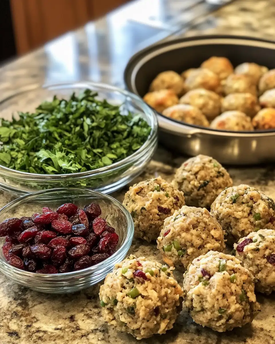 Ingredients for Cranberry Turkey Stuffing Balls: A Festive Twist on a Classic Favorite