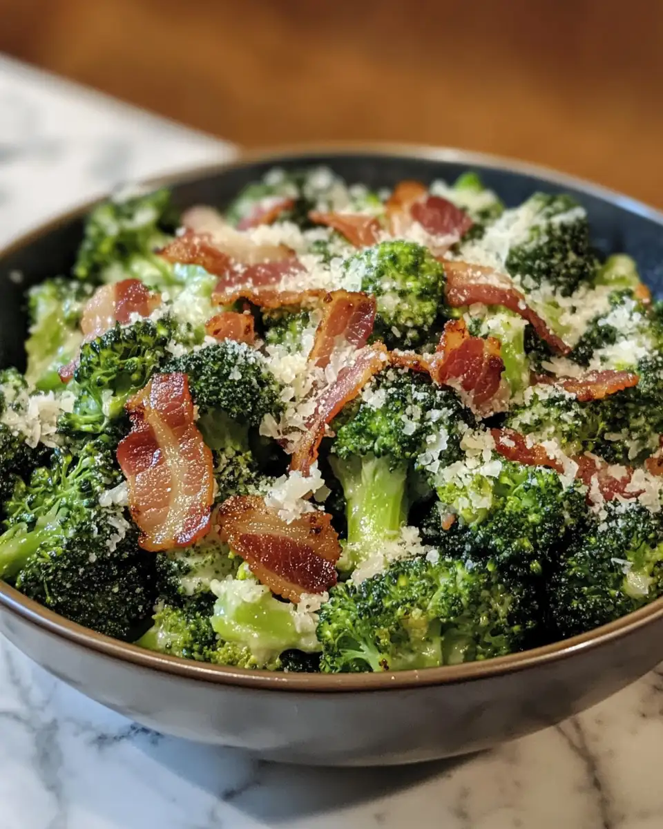 Creamy Garlic Parmesan Broccoli with Bacon – 5 Reasons It’s the Ultimate Comfort Dish 6 Final dish - Irresistible Creamy Garlic Parmesan Broccoli with Crispy Bacon Delight
