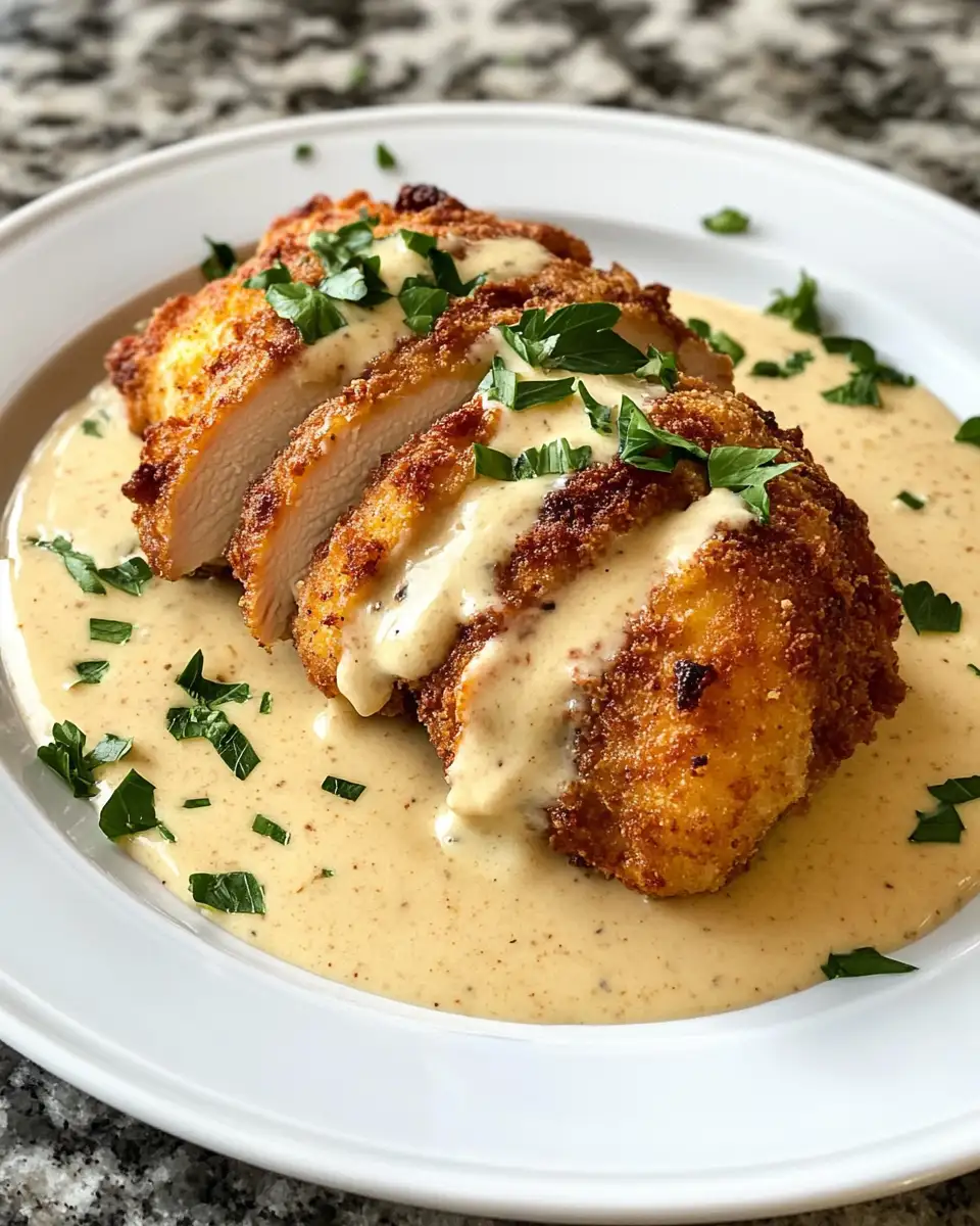 Final dish - Crispy and Creamy Delight: Homemade Chicken Cordon Bleu with Dijon Sauce
