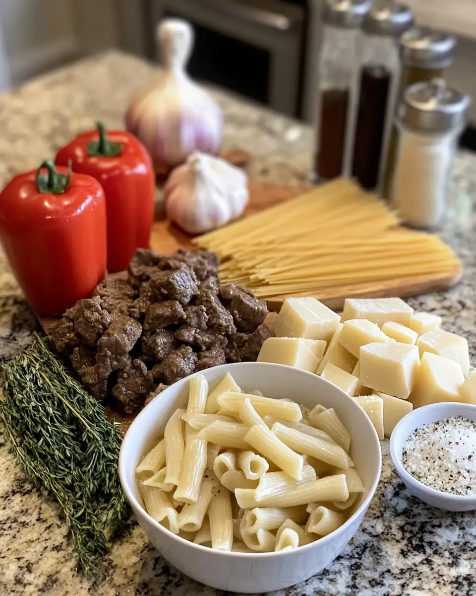 Ingredients for Savor the Flavor of Garlic Beef Pasta with This Must-Try Slow Cooker Recipe