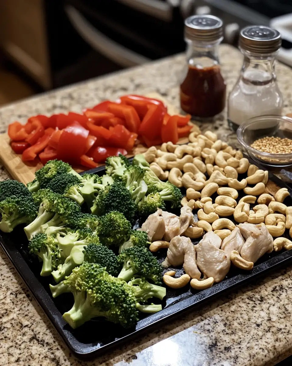 Ingredients for Weeknight Magic: Effortless Sheet Pan Cashew Chicken Recipe