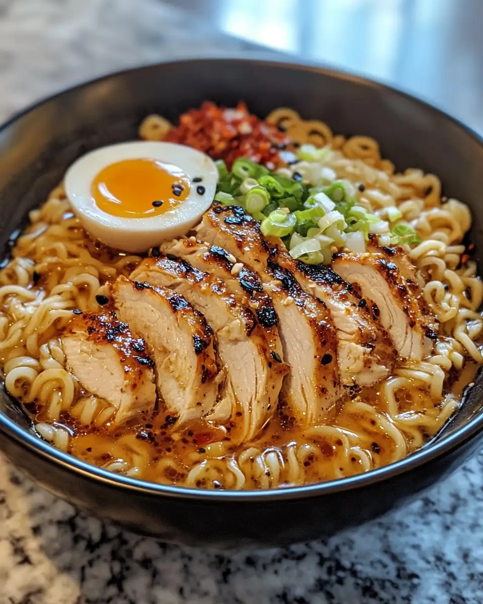 Final dish - Spice Meets Cream: Fiery Chicken Ramen with Garlic Dream