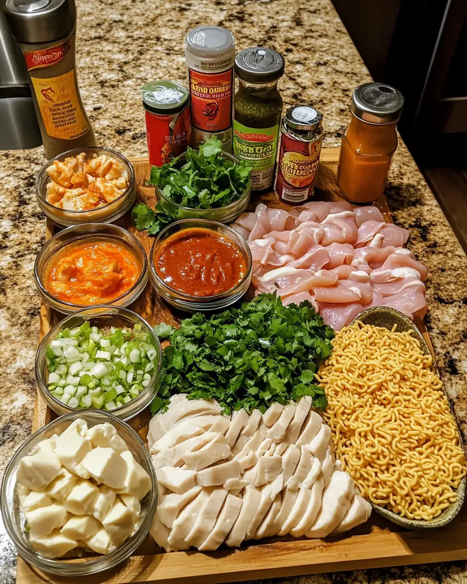 Ingredients for Spice Meets Cream: Fiery Chicken Ramen with Garlic Dream