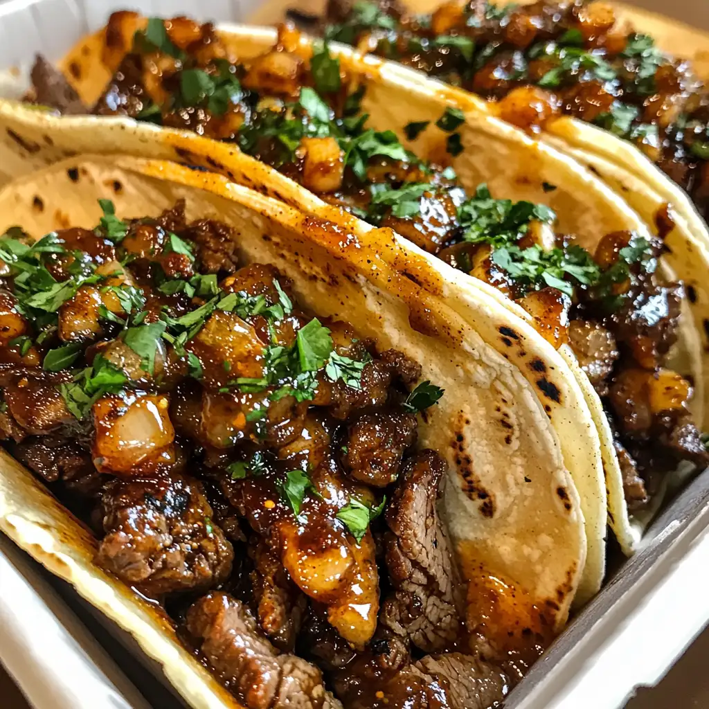 Sizzling Garlic Butter Honey BBQ Beef Tacos: A Flavor Explosion - Featured Image