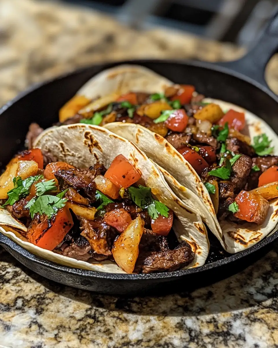 Sizzling Garlic Butter Honey BBQ Beef Tacos: A Flavor Explosion 6 Final dish - Sizzling Garlic Butter Honey BBQ Beef Tacos: A Flavor Explosion