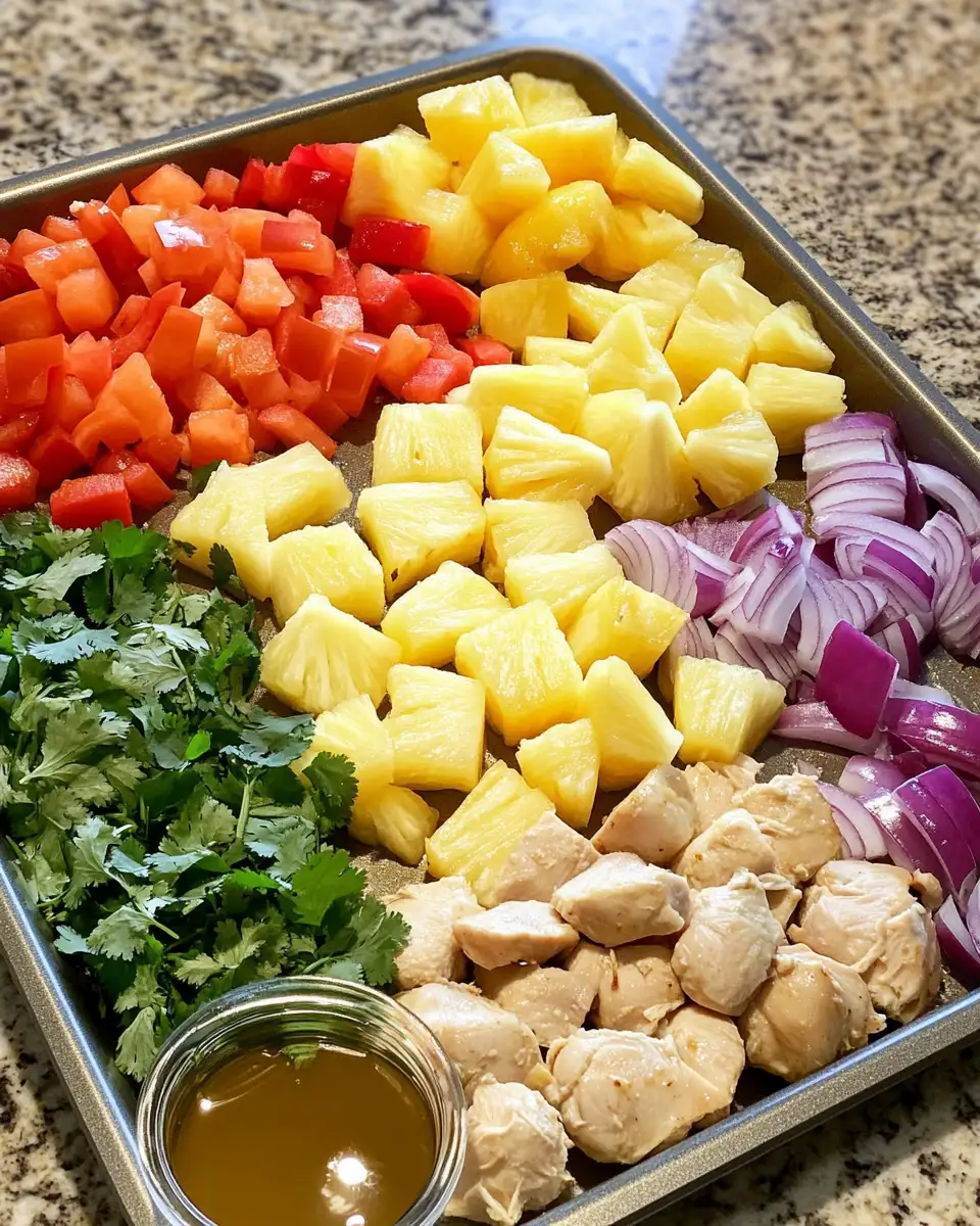Ingredients for Tropical Flavors Made Easy with Hawaiian Chicken Sheet Pan Delight