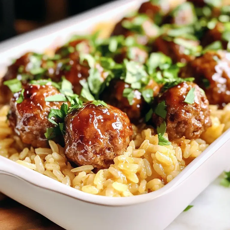 Irresistible Honey Garlic Meatball Rice Bake: A Sweet and Savory Delight - Featured Image