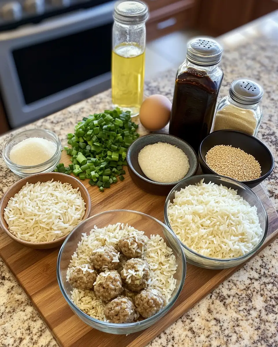 Ingredients for Irresistible Honey Garlic Meatball Rice Bake: A Sweet and Savory Delight