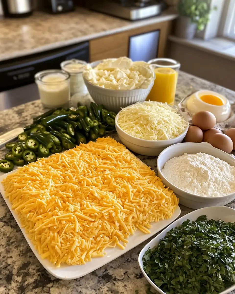 Ingredients for Jalapeño Cheese Squares The Ultimate Crowd-Pleaser Unveiled