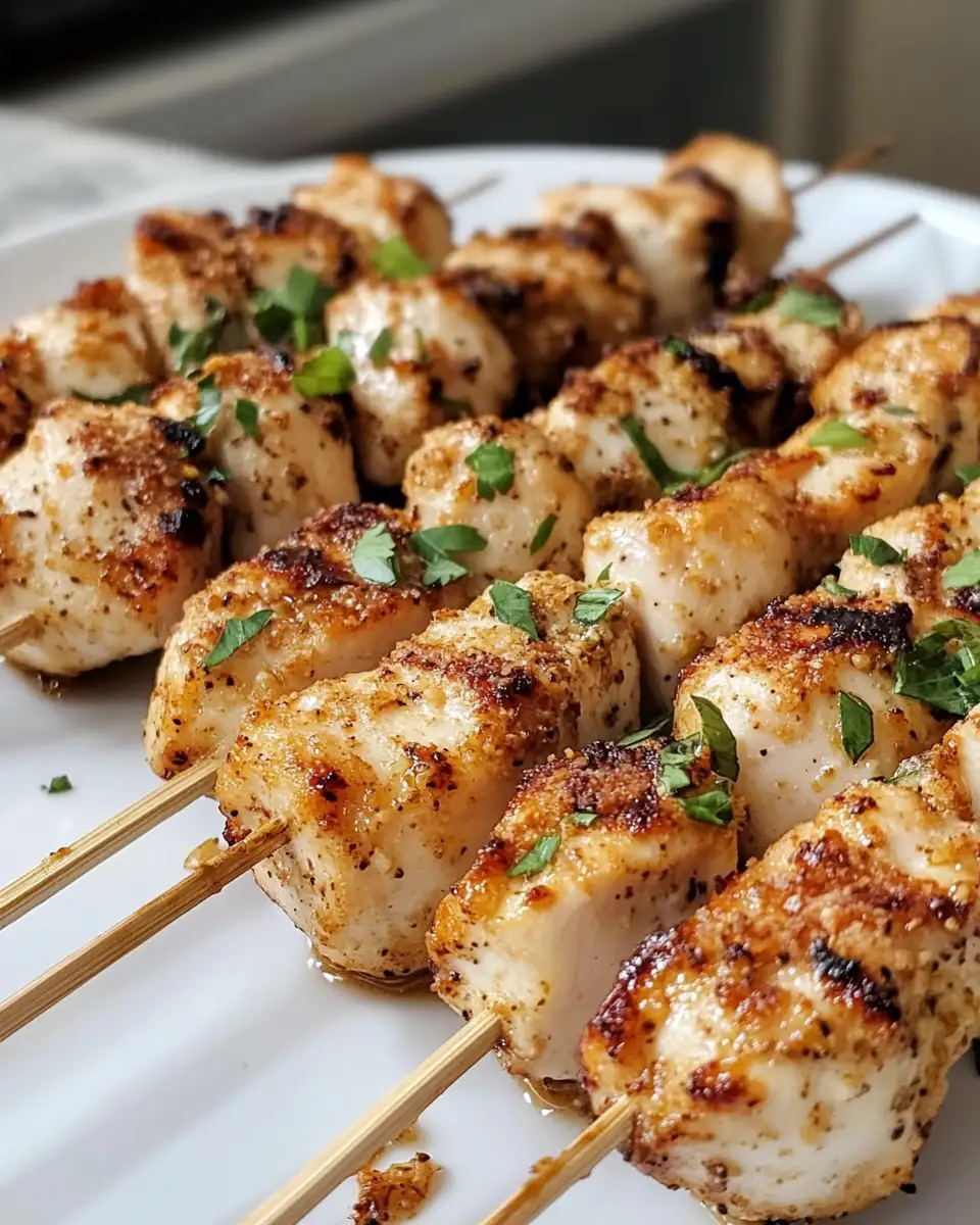 Final dish - Quick and Delicious: Juicy & Crispy Garlic Parmesan Chicken Skewers in 15 Minutes