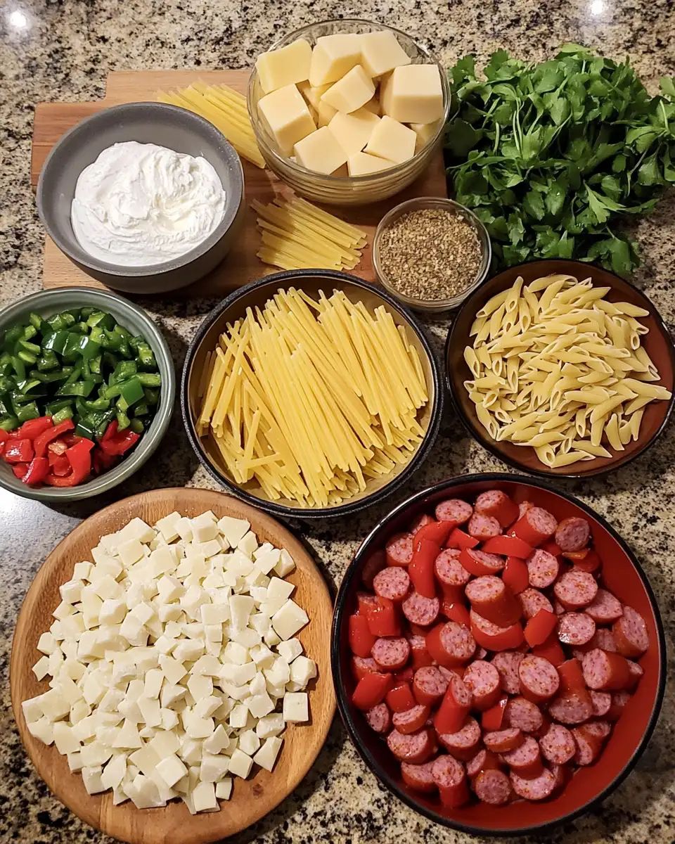 Ingredients for Savor the Simplicity: One Pot Smoked Sausage Pasta Delight