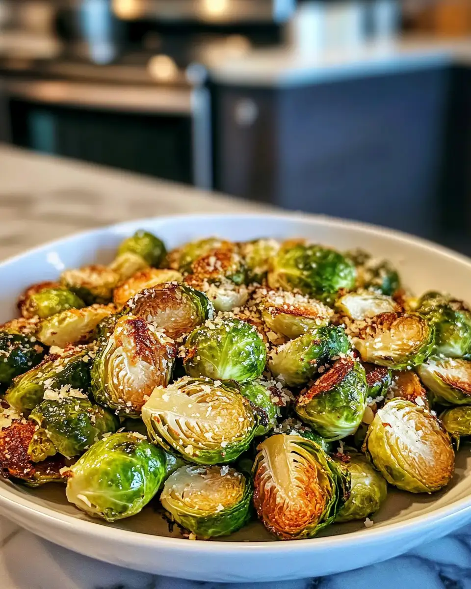 Final dish - Crispy Indulgence: Parmesan-Crusted Roasted Brussels Sprouts Delight