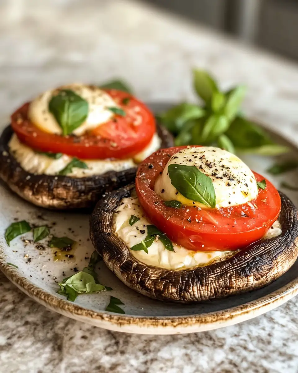 Savor the Flavors: Portobello Mushrooms Filled with Caprese Delight 6 Final dish - Savor the Flavors: Portobello Mushrooms Filled with Caprese Delight