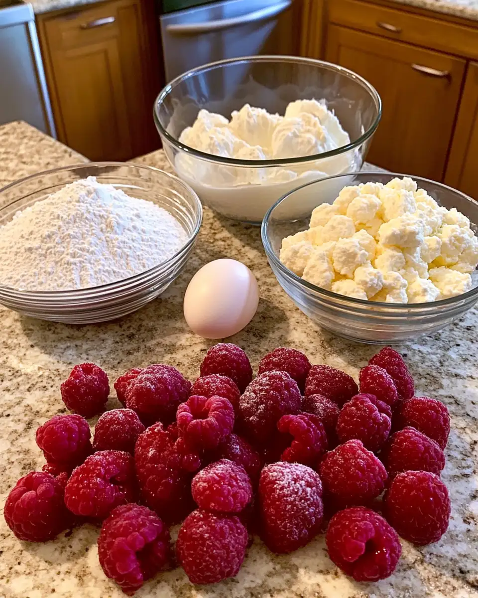 Ingredients for Irresistible Raspberry Cheesecake Bites for Your Sweet Tooth Cravings