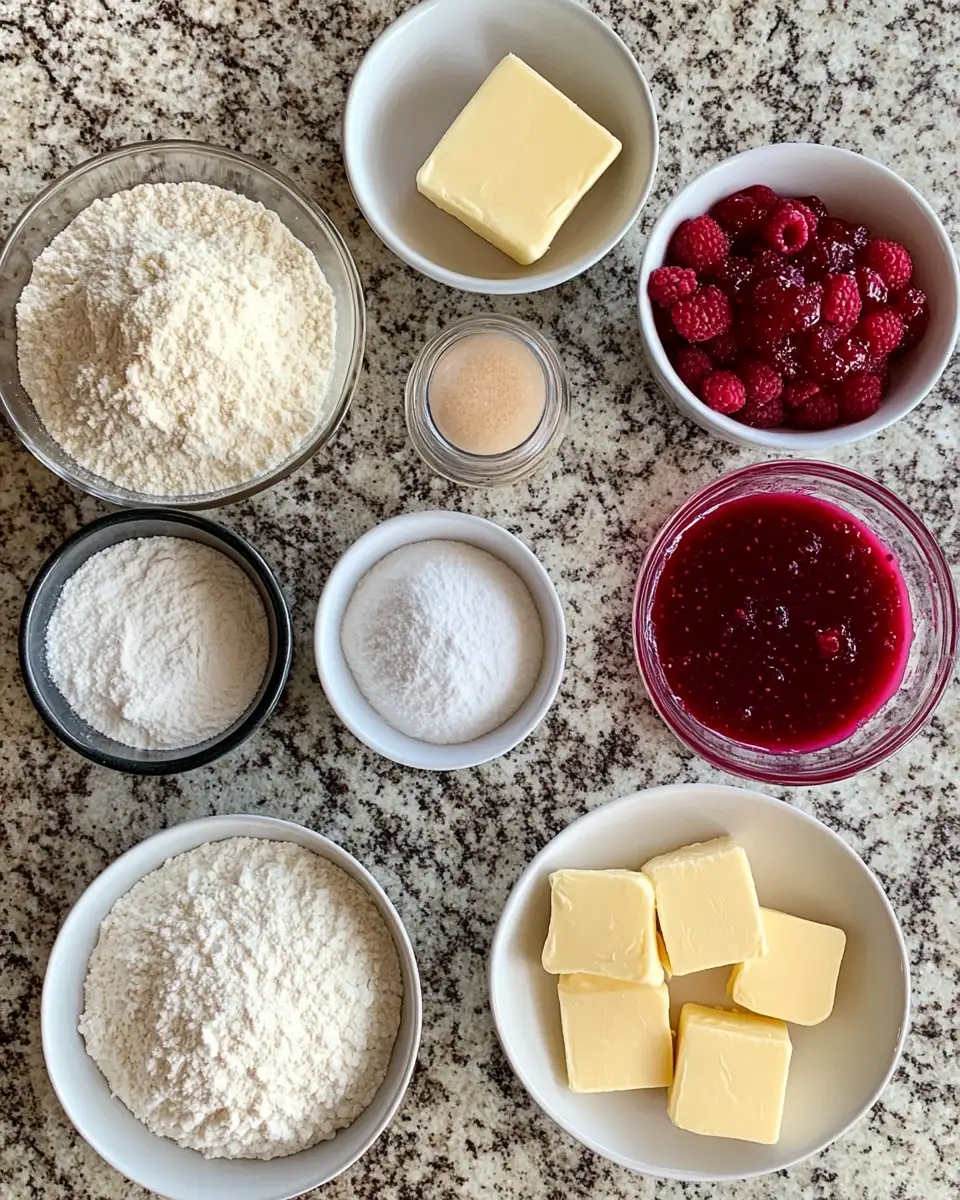 Ingredients for Sweet Symphony: Irresistible Raspberry Swirl Shortbread Cookies