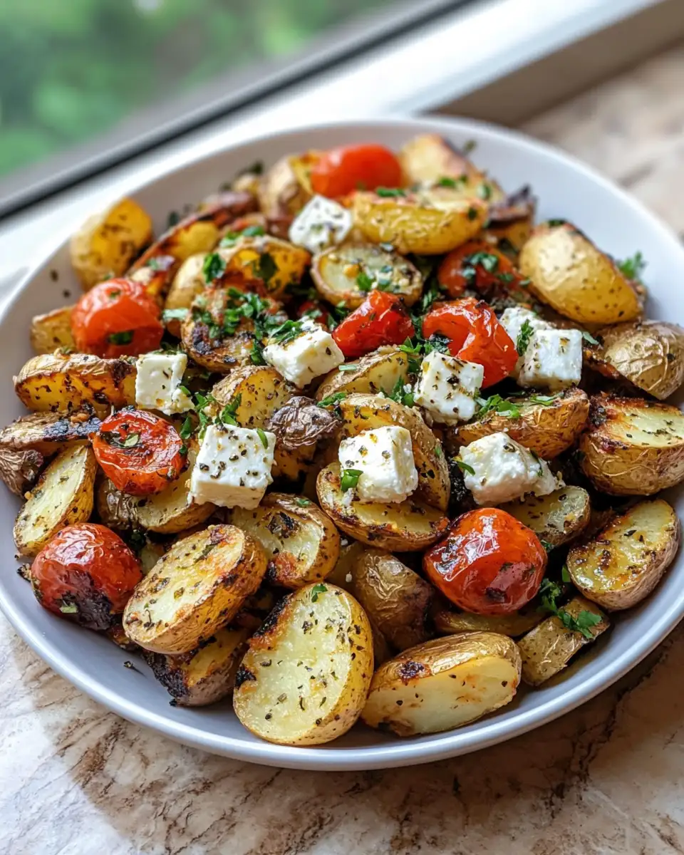 Elevate Your Side Dish with Roasted Potatoes and a Greek Feta Twist 6 Final dish - Elevate Your Side Dish with Roasted Potatoes and a Greek Feta Twist