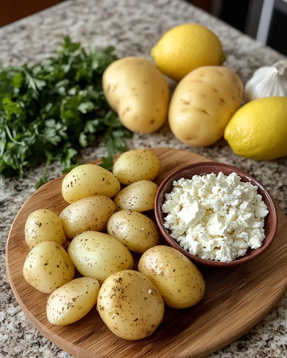Elevate Your Side Dish with Roasted Potatoes and a Greek Feta Twist 4 Ingredients for Elevate Your Side Dish with Roasted Potatoes and a Greek Feta Twist