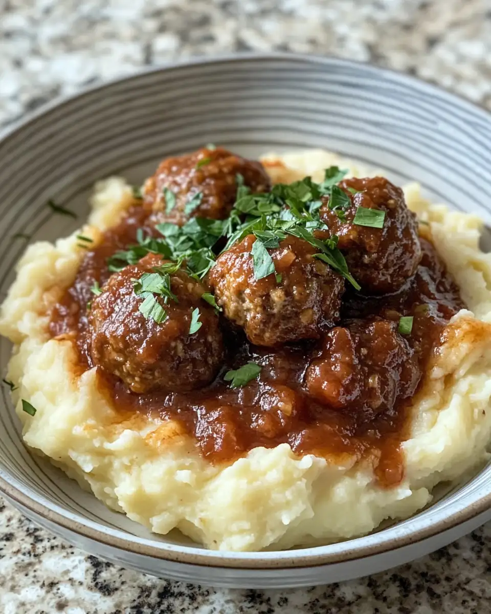 Final dish - Savor the Comfort: Salisbury Meatballs and Mashed Potatoes Bliss