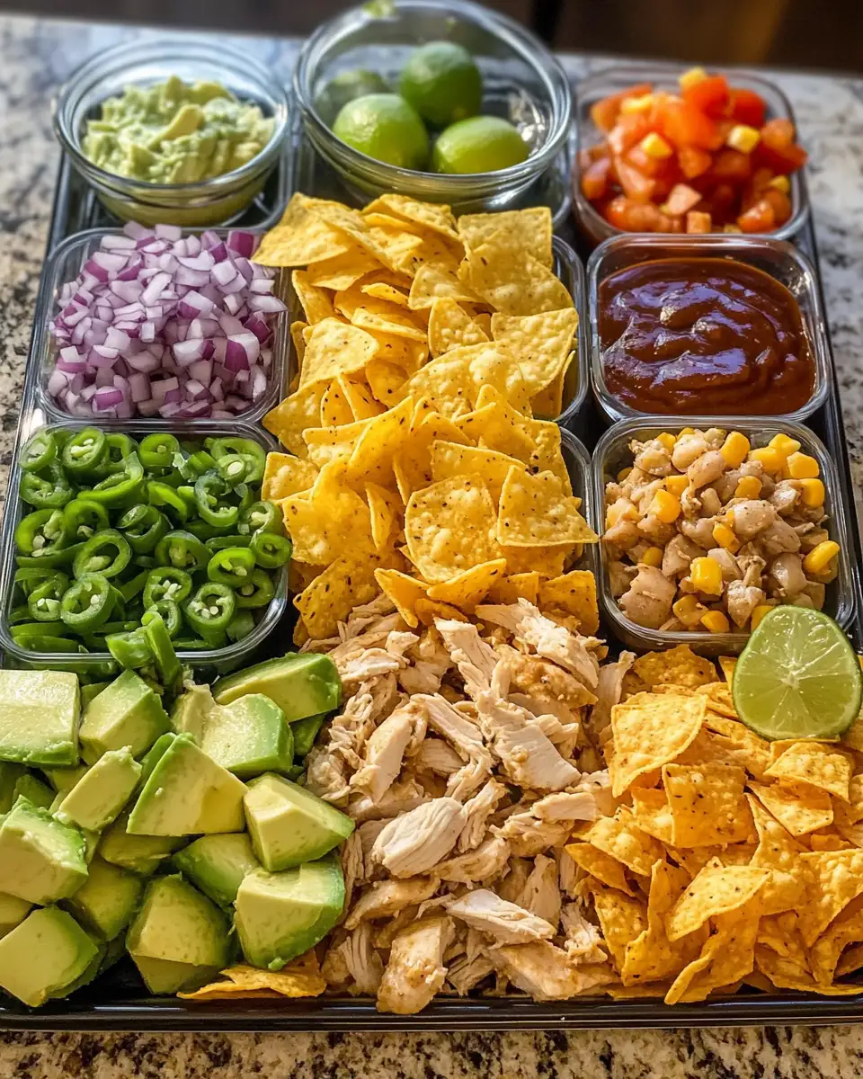 Ingredients for Ultimate Sheet Pan BBQ Chicken Nachos Extravaganza
