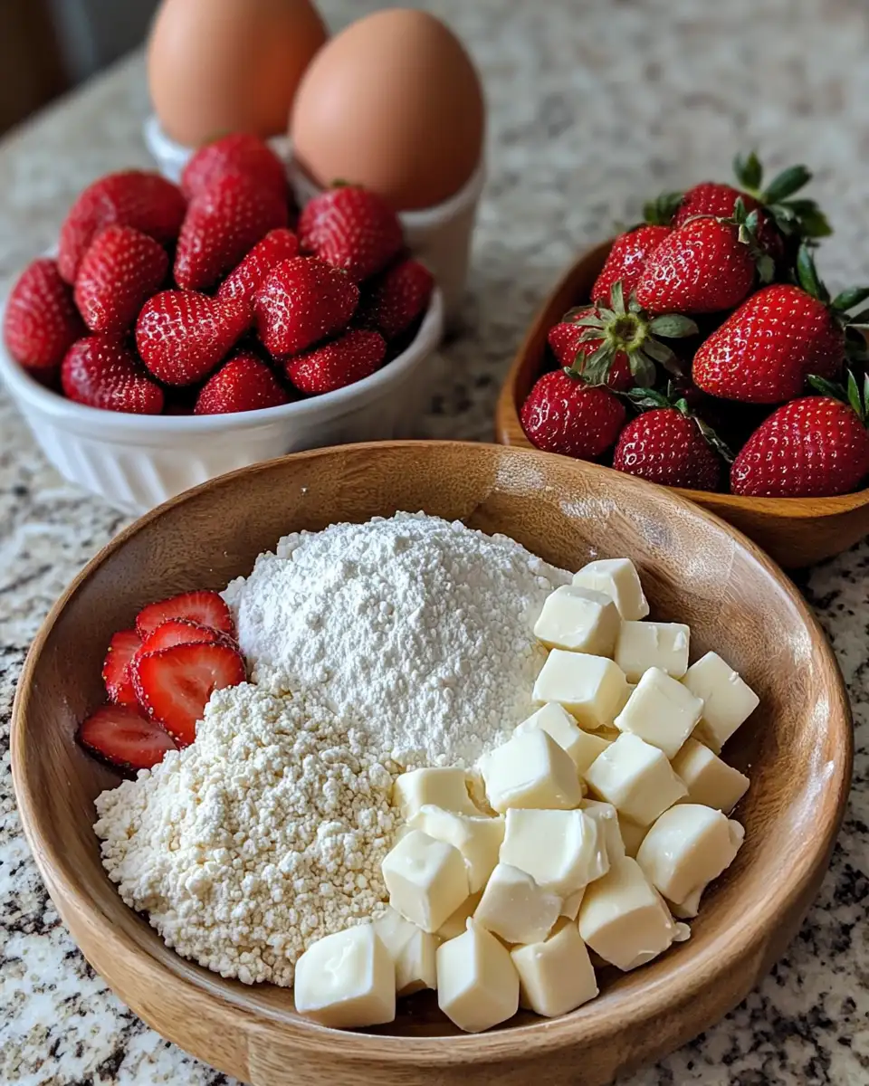 Ingredients for Irresistible Strawberry Cheesecake Cookies: A Sweet Twist on a Classic Delight
