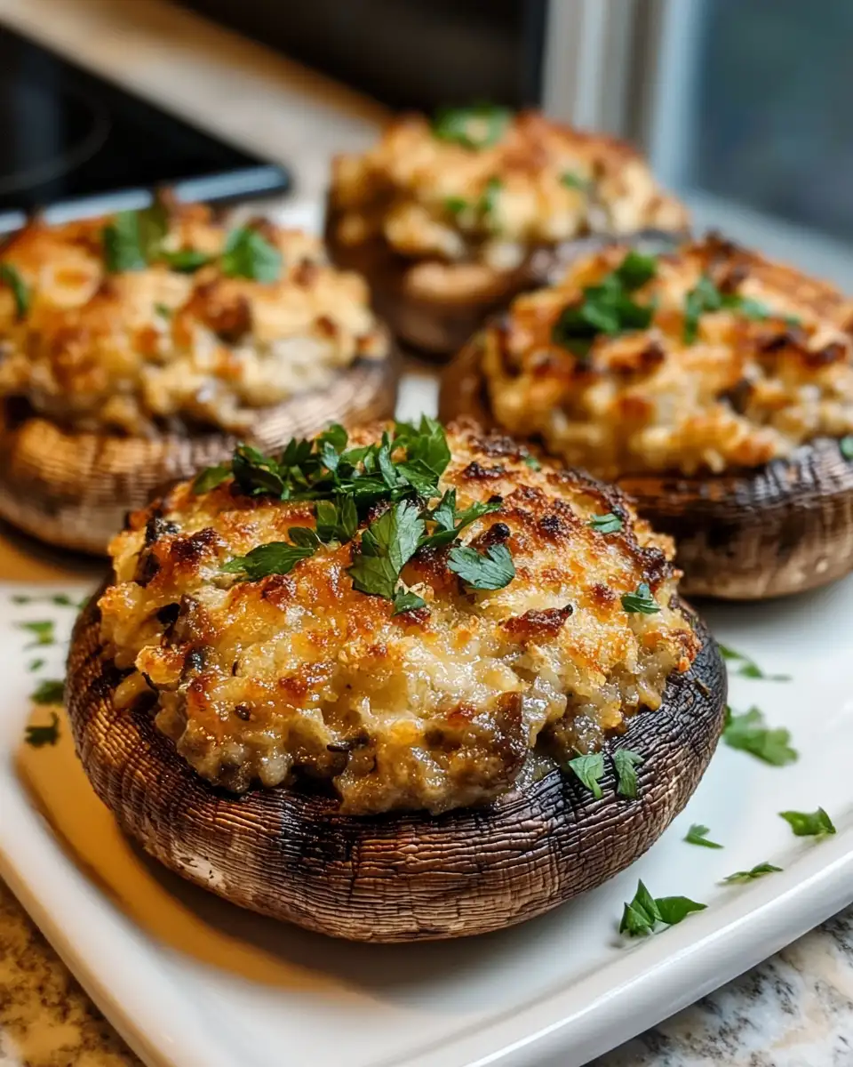 Mouthwatering Stuffed Portobello Mushrooms: A Delicious Twist on a Classic Dish 4 Final dish - Mouthwatering Stuffed Portobello Mushrooms: A Delicious Twist on a Classic Dish