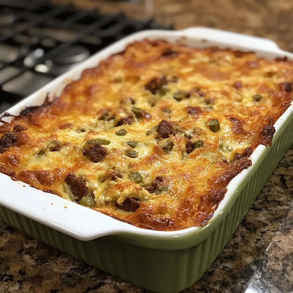 Sizzling Baked Beef Chiles Rellenos Casserole Delight - Featured Image