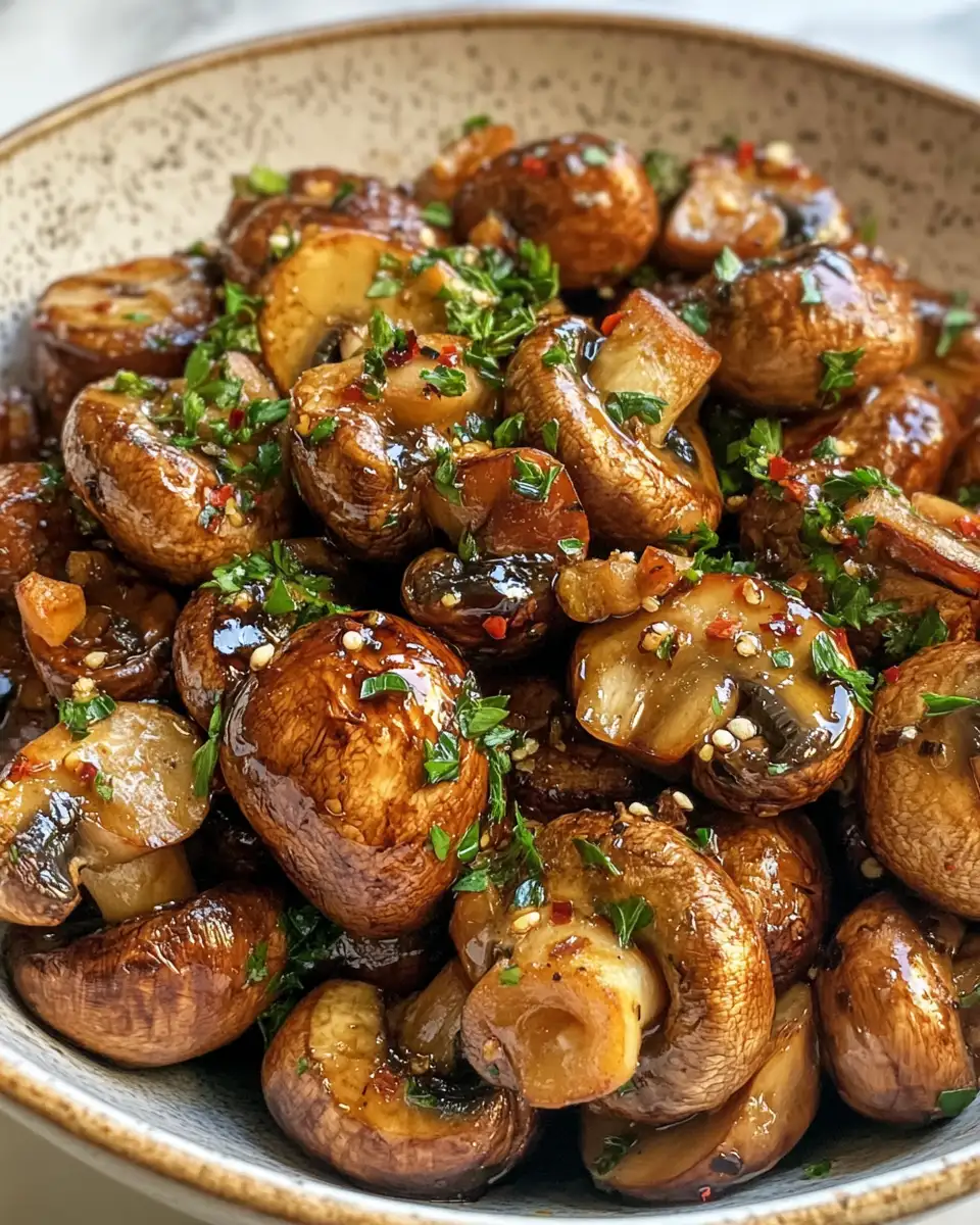 Final dish - Irresistible Balsamic Soy Roasted Garlic Mushrooms That Elevate Any Meal