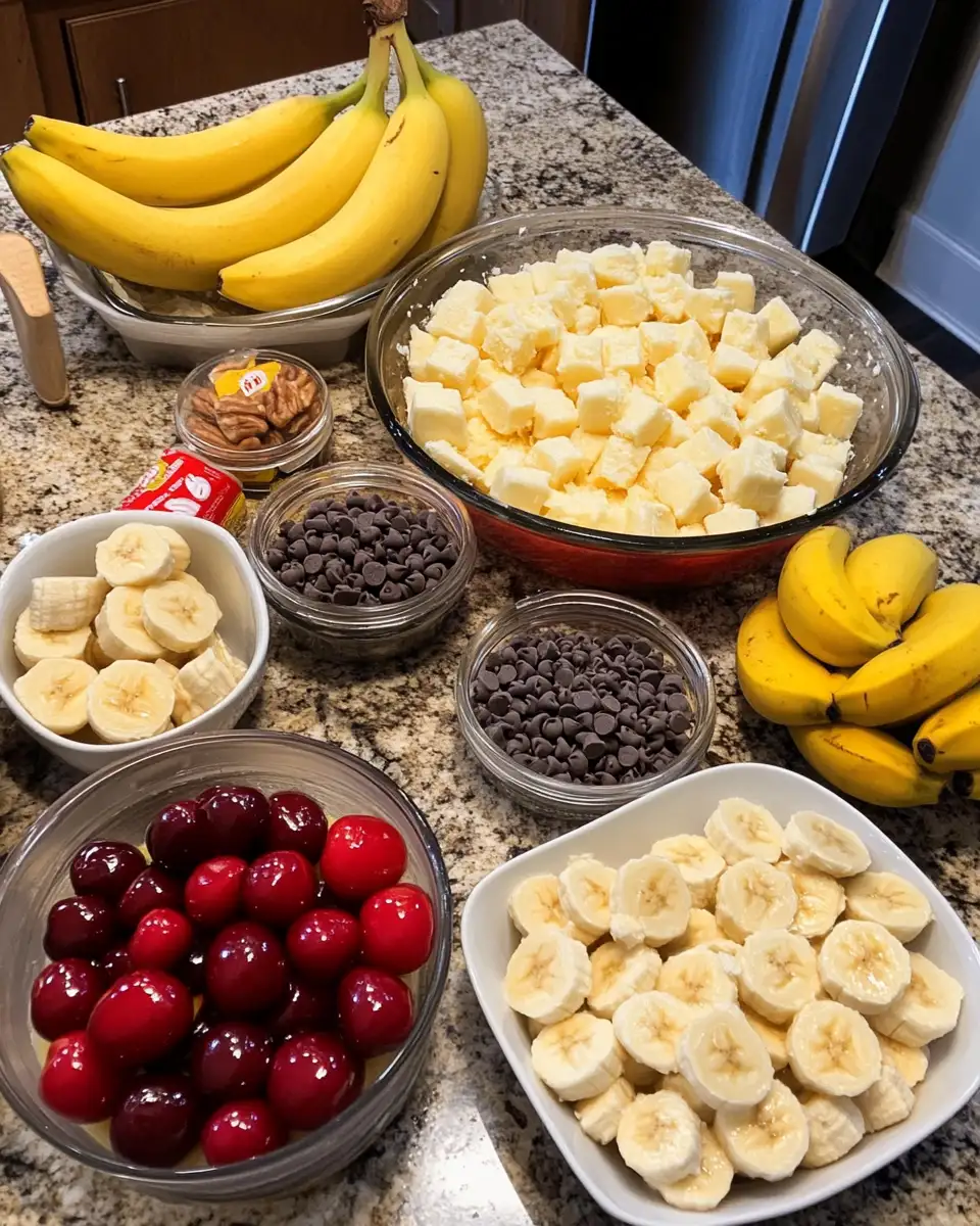 Ingredients for Banana Split Dump Cake All Your Favorites in One Delicious Dessert