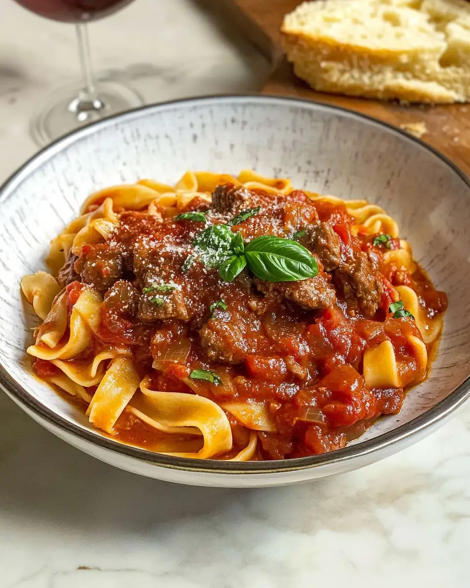 Savory Delight: Beef Pasta in Rich Tomato Sauce - Featured Image