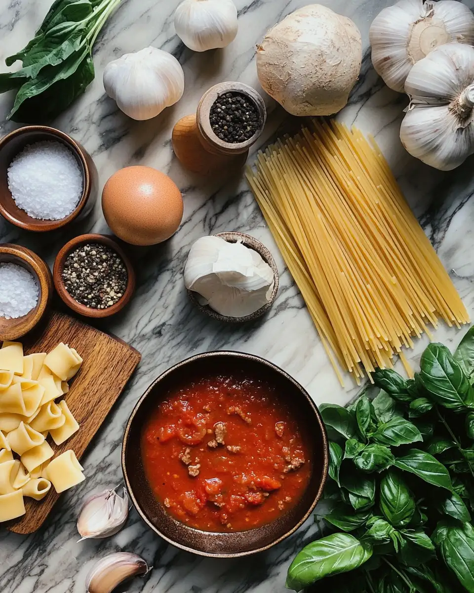 Savory Delight: Beef Pasta in Rich Tomato Sauce 4 Ingredients for Savory Delight: Beef Pasta in Rich Tomato Sauce