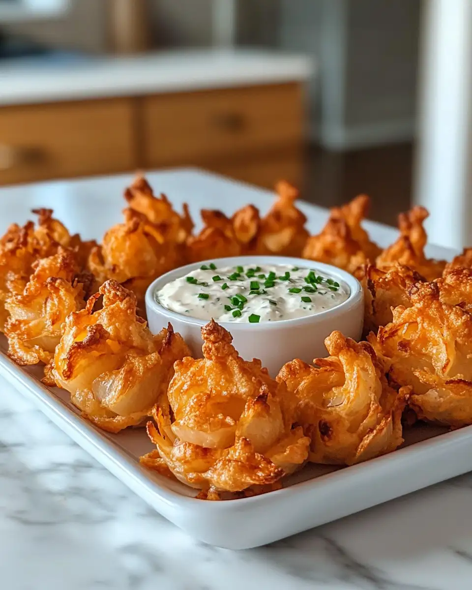 Bite-Sized Blooming Onions with Buttermilk Ranch Dip Bursting with Flavor 4 Final dish - Bite-Sized Blooming Onions with Buttermilk Ranch Dip Bursting with Flavor