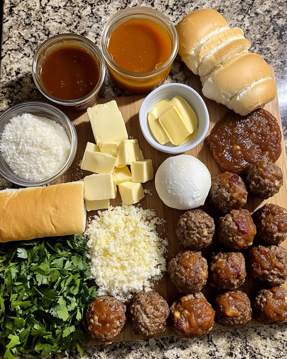 Ingredients for Bourbon BBQ Bacon Cheeseburger Meatball Subs: A Flavor Explosion in Every Bite