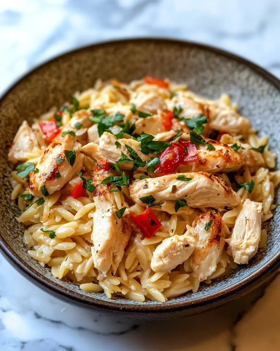 Final dish - Creamy Boursin Orzo with Chicken: Your New Weeknight Favorite