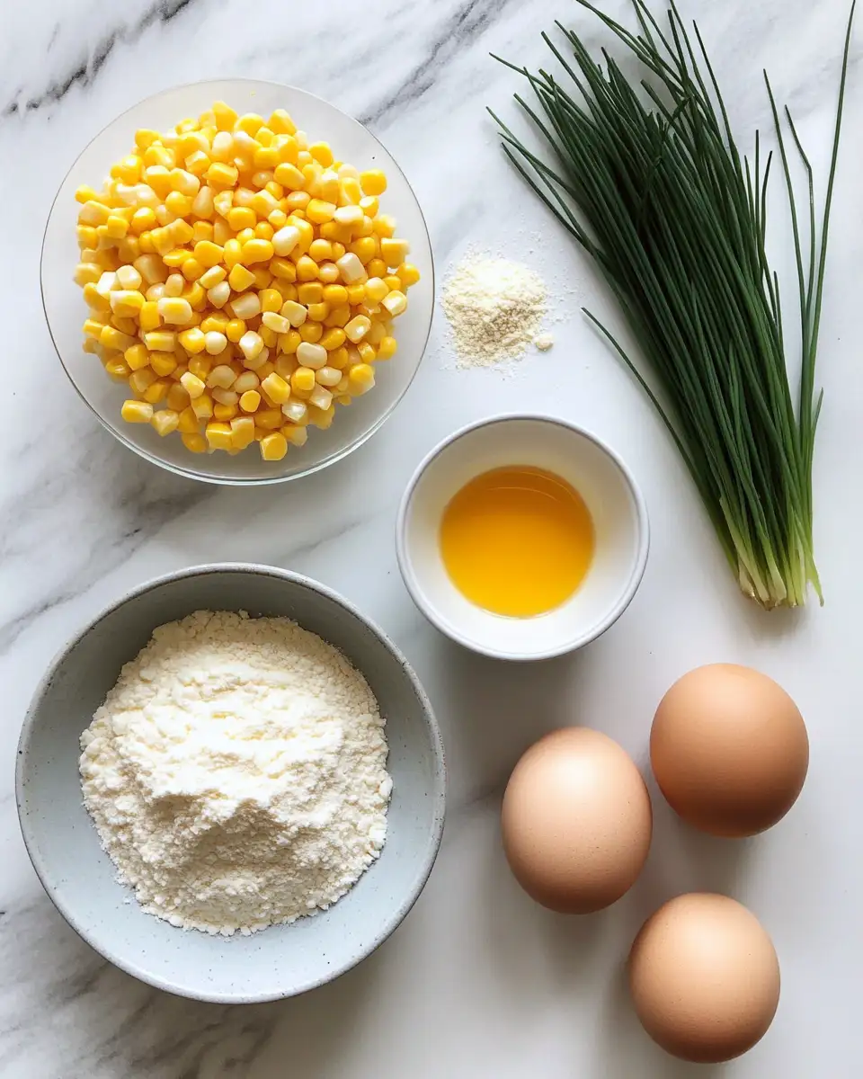 Irresistibly Cheesy Corn Fritters That Will Steal the Show 4 Ingredients for Irresistibly Cheesy Corn Fritters That Will Steal the Show