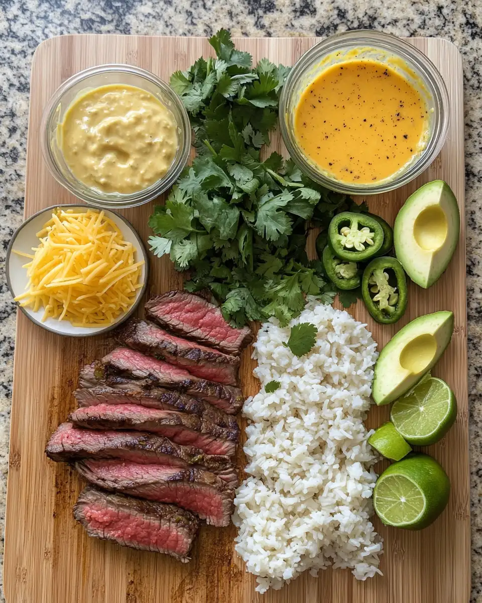 Indulge in Ultimate Comfort: Cheesy Steak & Queso Rice Bowl Delight 4 Ingredients for Indulge in Ultimate Comfort: Cheesy Steak & Queso Rice Bowl Delight
