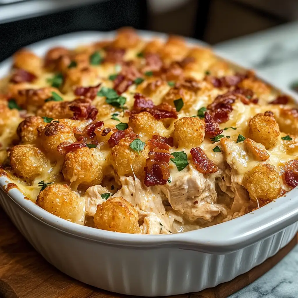 Irresistible Chicken Bacon Ranch Tater Tot Casserole Delight - Featured Image