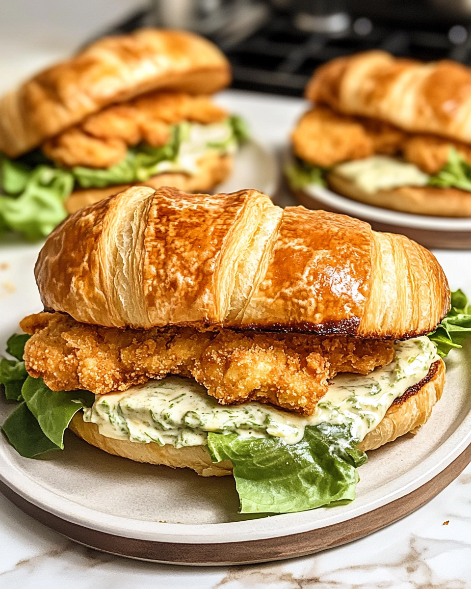 Crispy, Creamy, and Dreamy: The Ultimate Chicken Caesar Croissant Sandwich - Featured Image