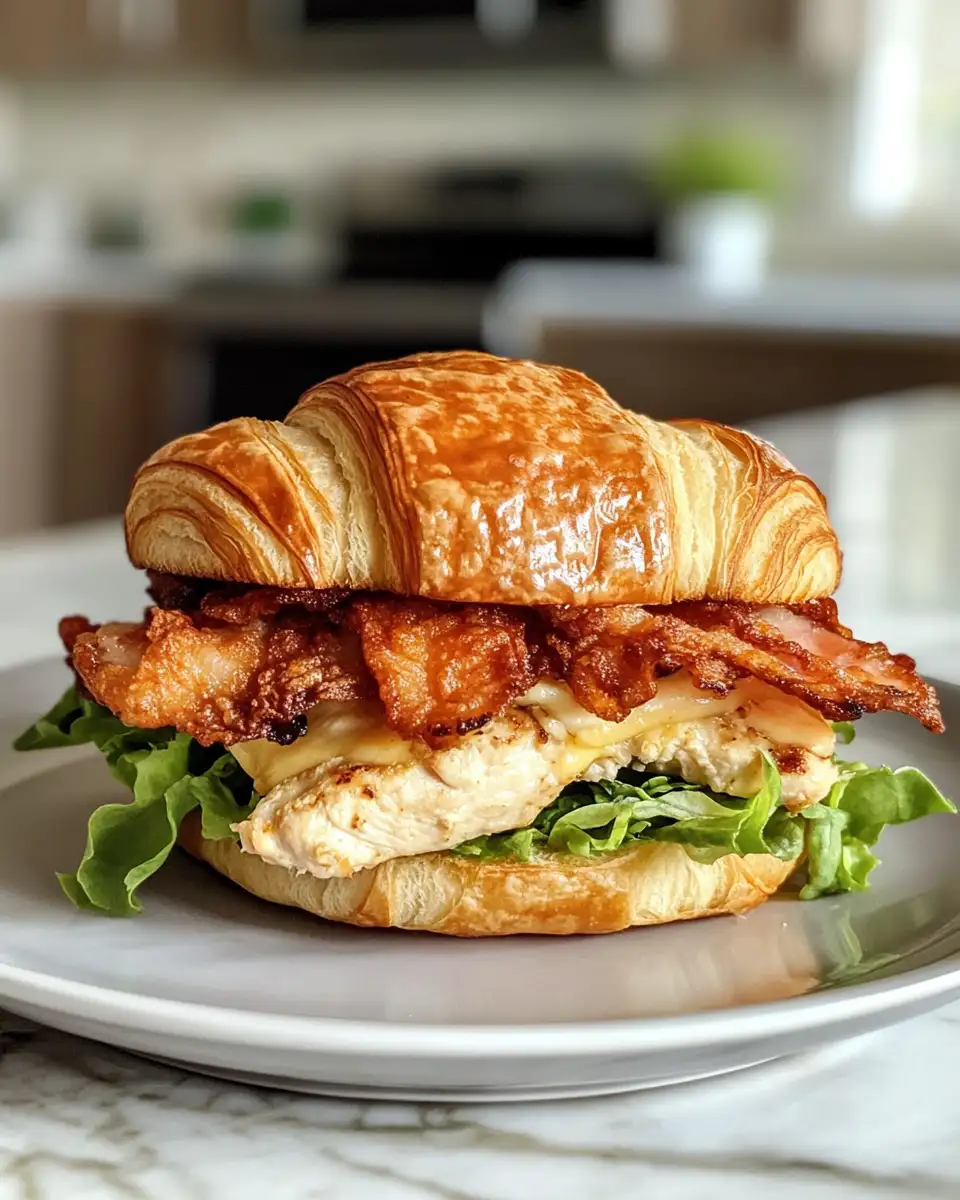 Final dish - Crispy, Creamy, and Dreamy: The Ultimate Chicken Caesar Croissant Sandwich