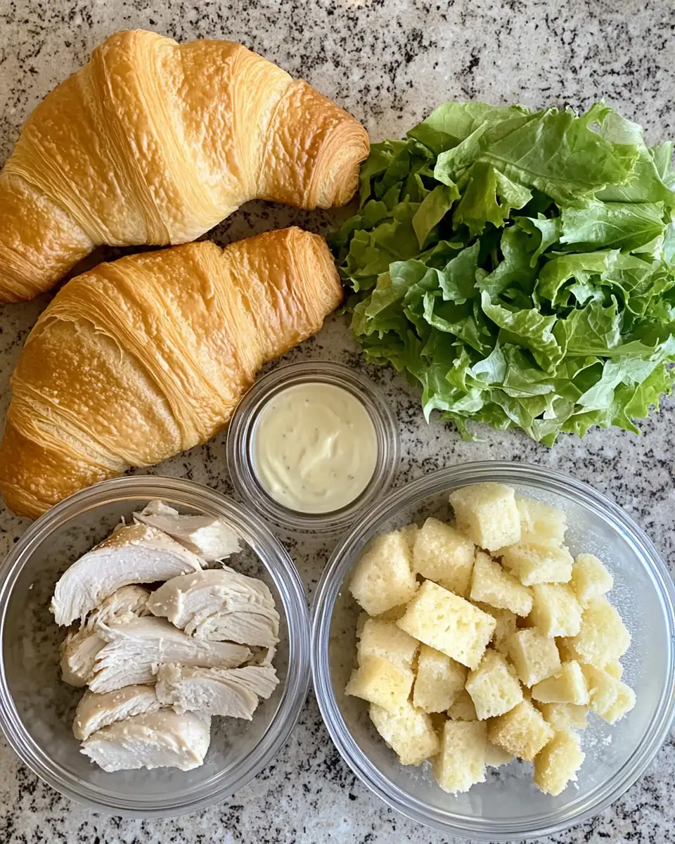 Ingredients for Crispy, Creamy, and Dreamy: The Ultimate Chicken Caesar Croissant Sandwich