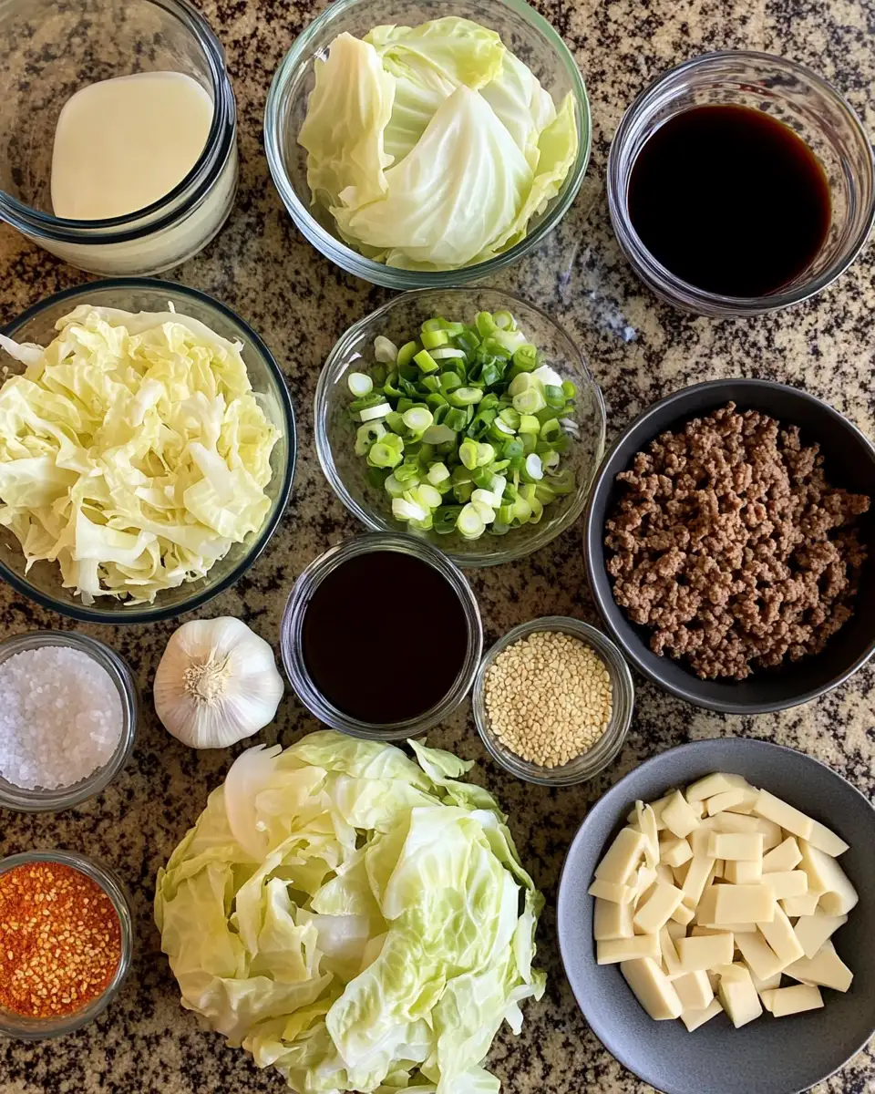 Ingredients for Savory Simplicity: Chinese Ground Beef and Cabbage Stir-Fry Delight