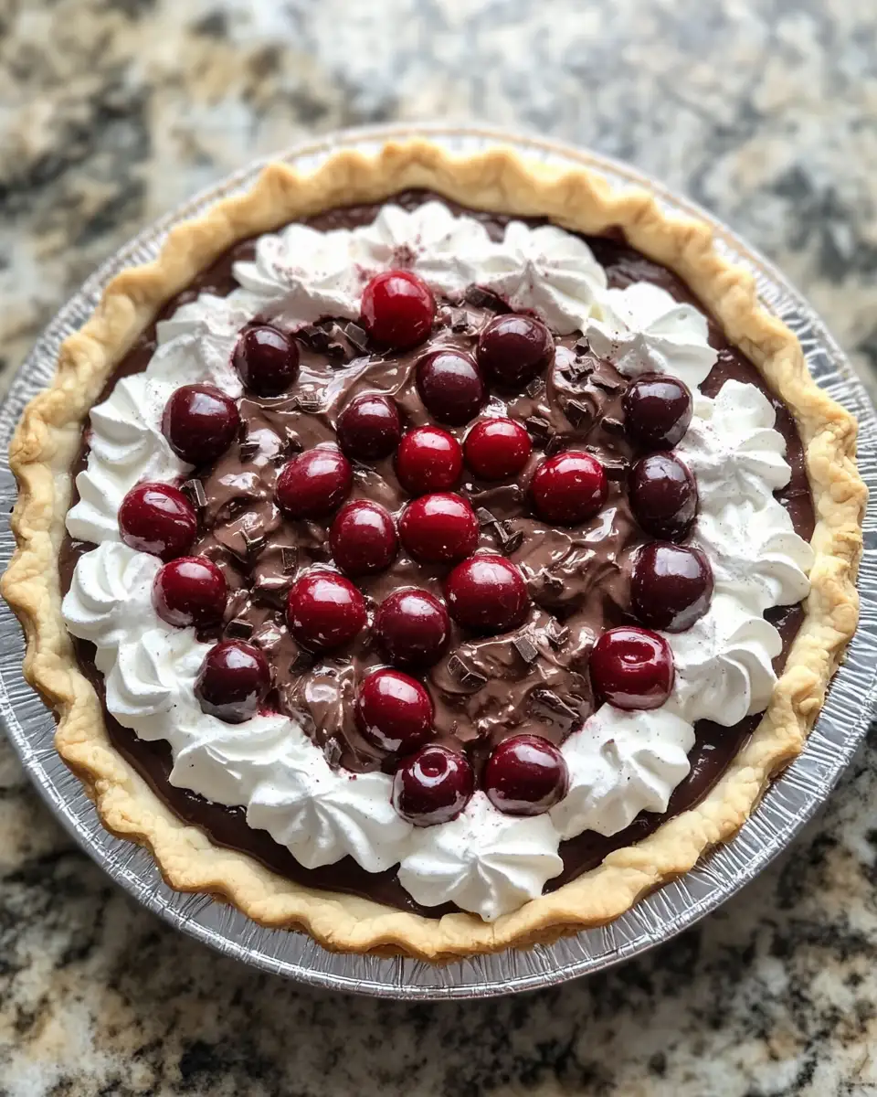 Final dish - Decadent Delights: Indulge in the Irresistible Chocolate Cherry Cream Pie