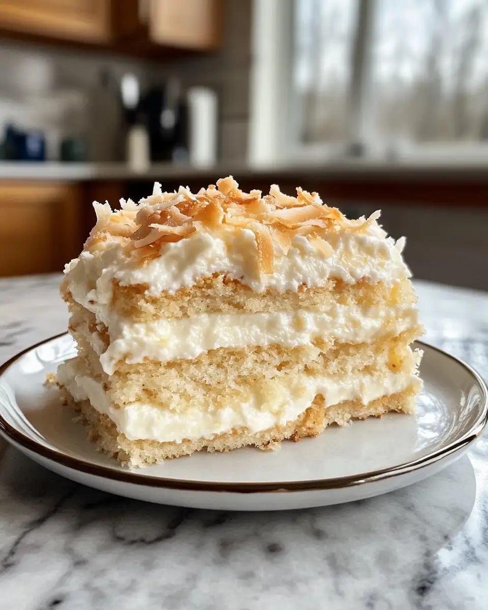 Heavenly Layers of Delight: Discover the Irresistible Coconut Cloud Cake 6 Final dish - Heavenly Layers of Delight: Discover the Irresistible Coconut Cloud Cake