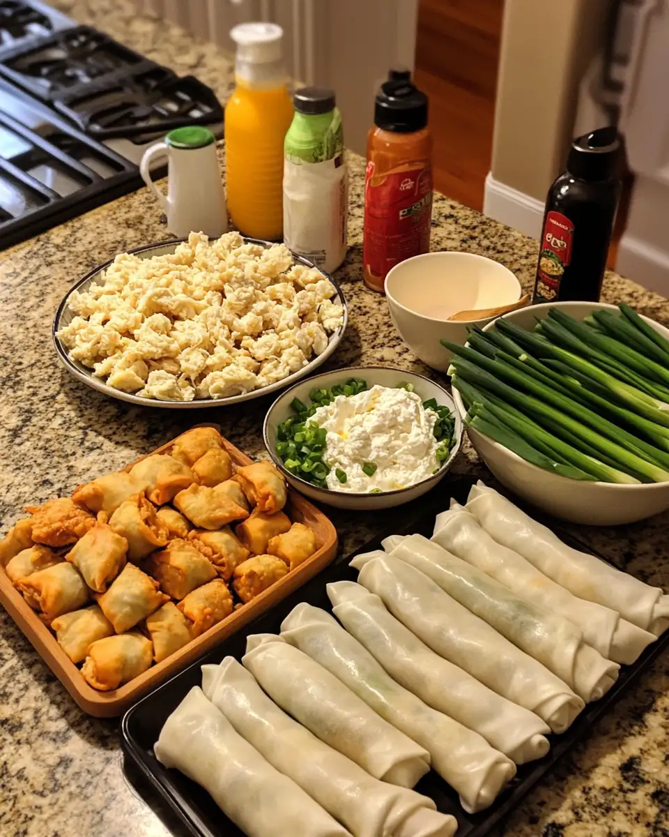 Ingredients for Crab Rangoon Egg Rolls An Organized Chaos of Flavor