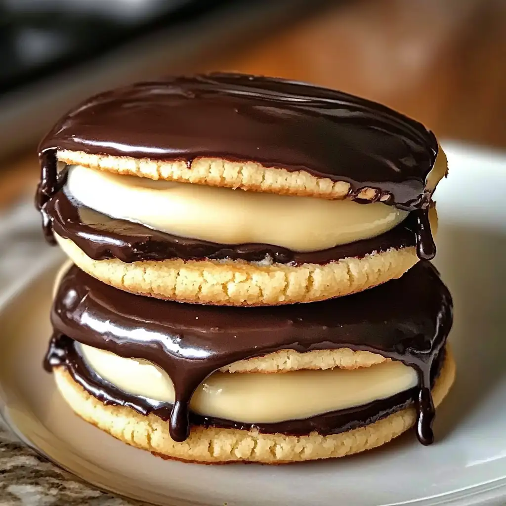 Decadent Delight: Cream Pie Vanilla Cookies with Custard and Chocolate Ganache - Featured Image
