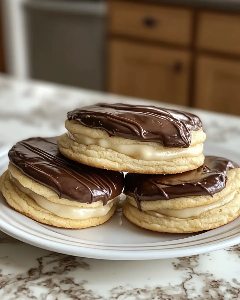 Final dish - Decadent Delight: Cream Pie Vanilla Cookies with Custard and Chocolate Ganache